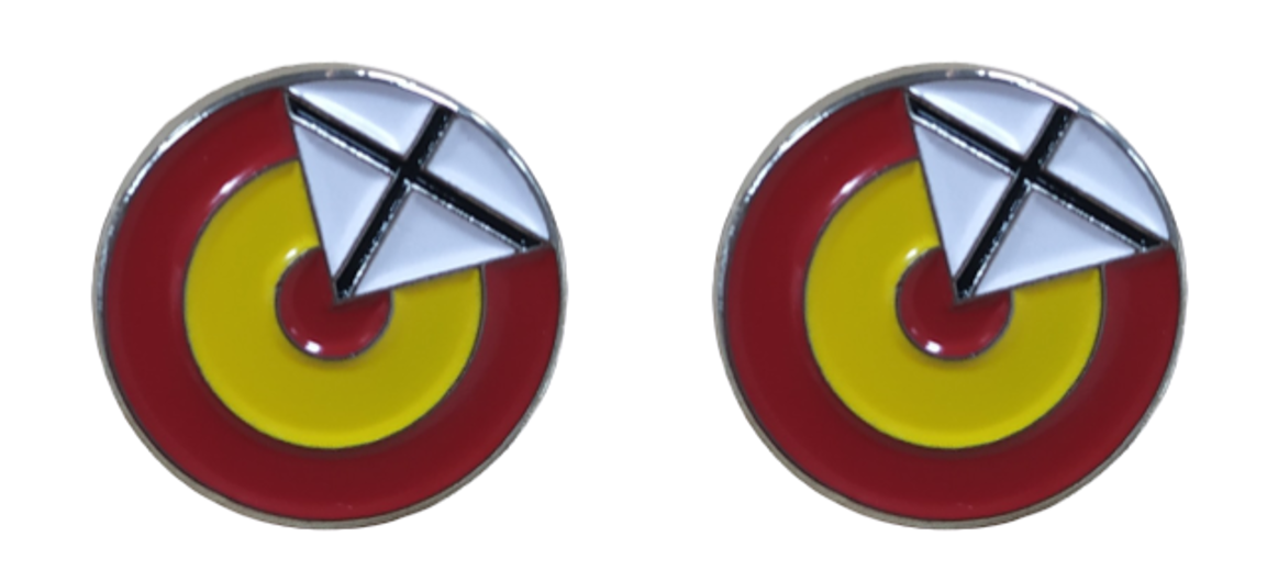 Pack 2 Pins de Solapa Escarapela Española con Aspas 16mm