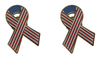 Pack 2 Pins de Solapa Lazo Bandera Estados Unidos Ribbon Flag USA 30x25mm