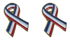 Pack 2 Pins de Solapa Lazo Bandera Francia Ribbon Flag France 30x25mm