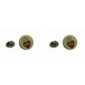Pack 2 Pins de Solapa Sagrado Corazon de Jesus 16mm