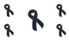 Pack 5 Pins de Solapa Lazo negro Black Ribbon mod 2 28x15mm