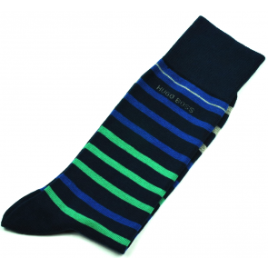 Pack 2 pares de Calcetines de Caballero Hugo Boss Talla 39-42 Navy & Navy Stripes