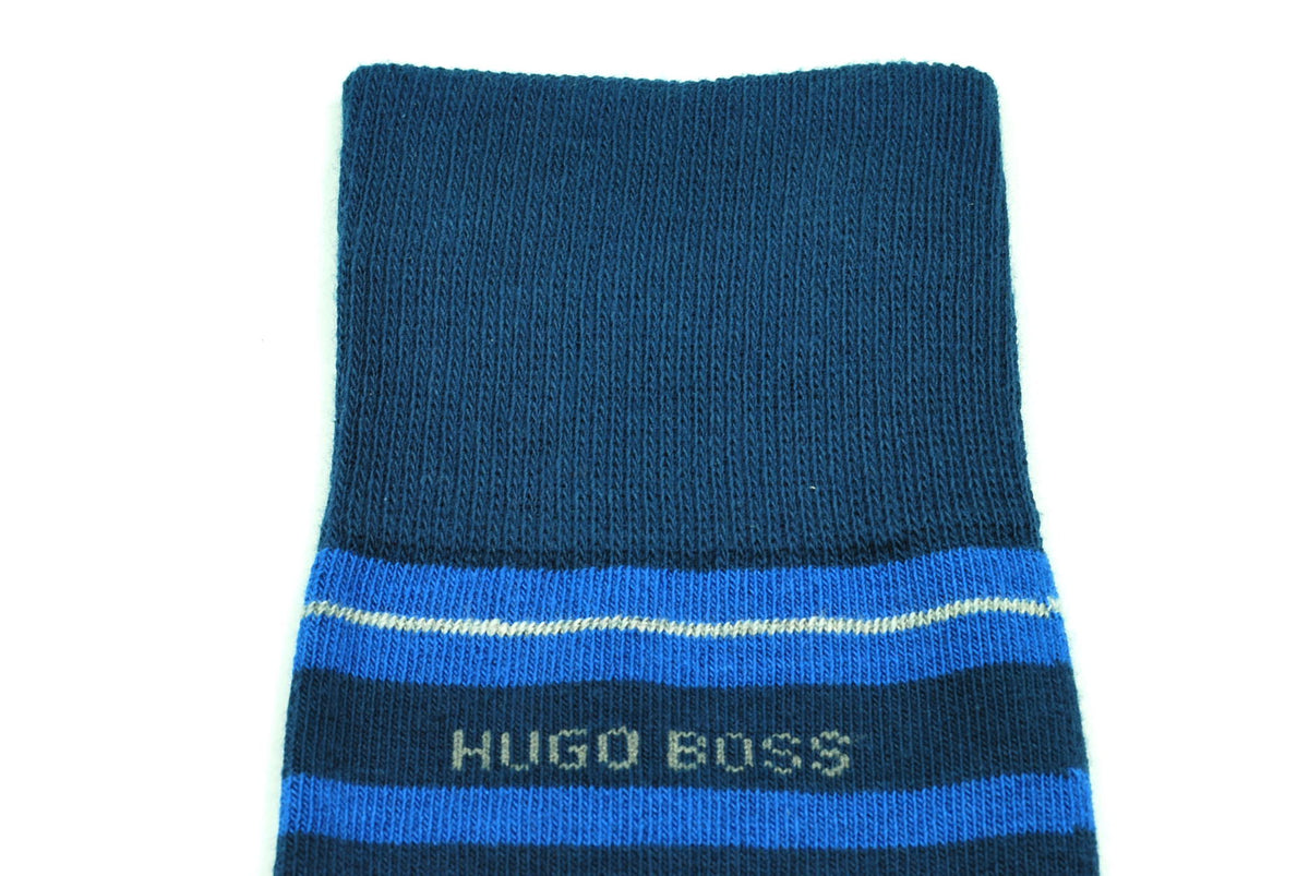 Pack 2 pares de Calcetines de Caballero Hugo Boss Talla 39-42 Navy & Navy Stripes