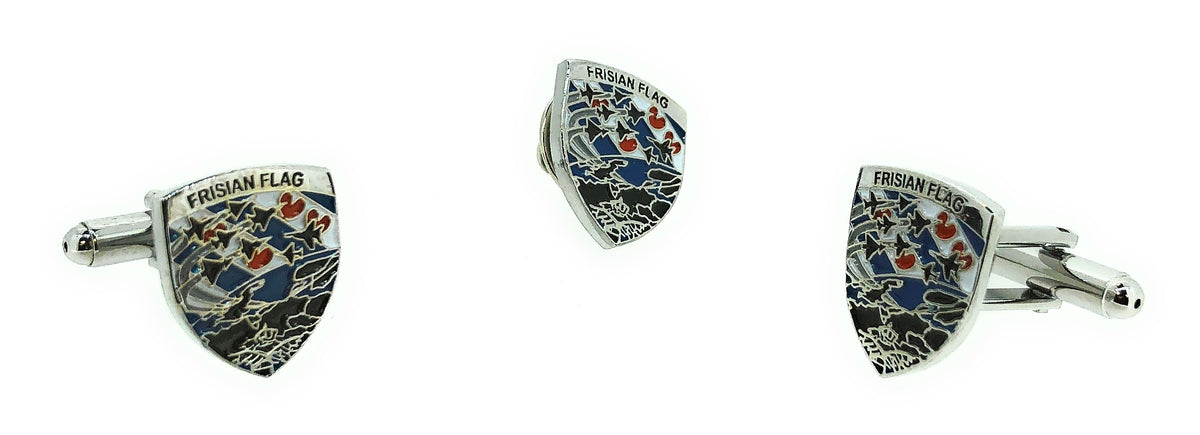 Pack Completo de Pin y Gemelos para camisa Frisian Flag