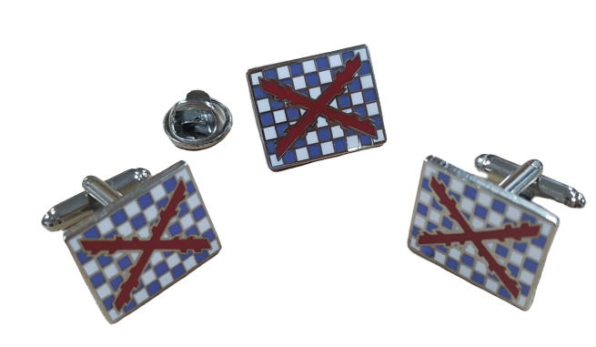 Pack Gemelos y Pin Bandera Tercio de Spinola 20x15mm