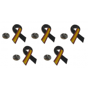 Pack 5 Pins de Solapa Lazo Negro España Black Ribbon Spain 30x25 mm