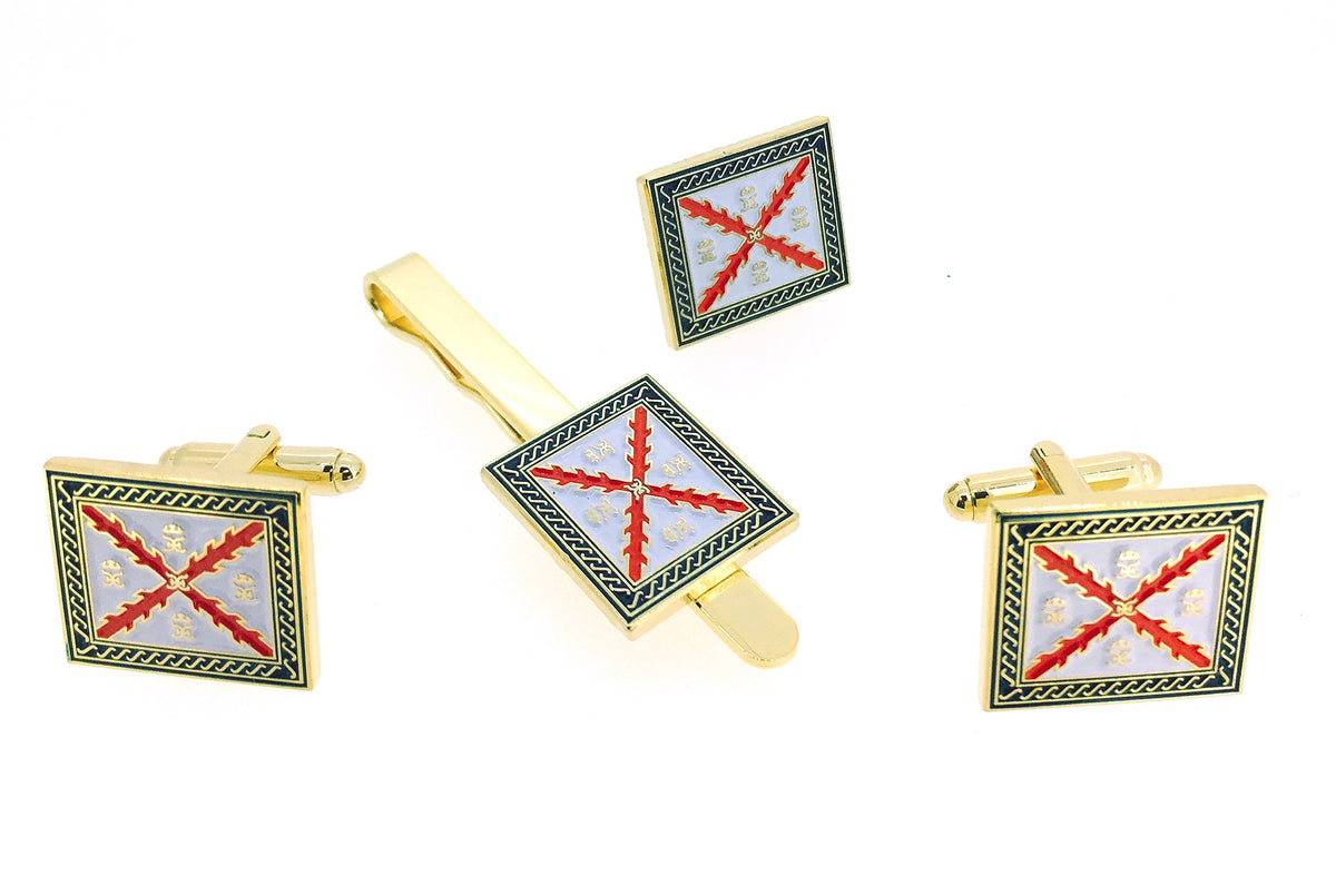Pack Pasador de Corbata Gemelos para Camisa y Pin de Solapa ‪Tercio Ommegang de Infantería de 1615