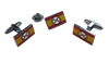Pack Pin y Gemelos Bandera España Lema Tercios de Flandes 18x11mm