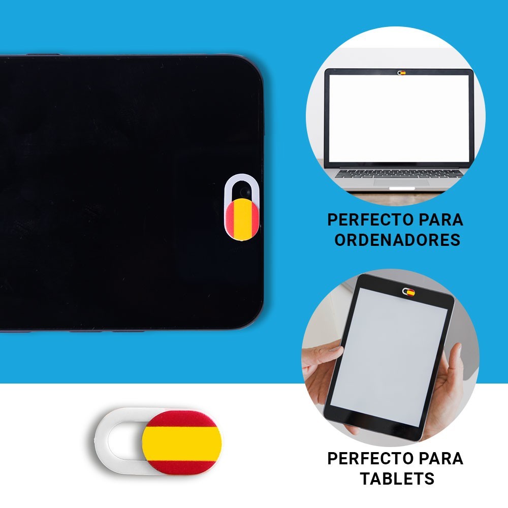 Tapa camara movil de la bandera de españa - 18x9mm - Antiespias