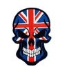 Parche Bordado Hook and Loop Calavera Reino Unido Union Jack 9cm x 6cm