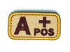 Parche Bordado Hook and Loop Grupo Sanguíneo A+ 5x2,5cm