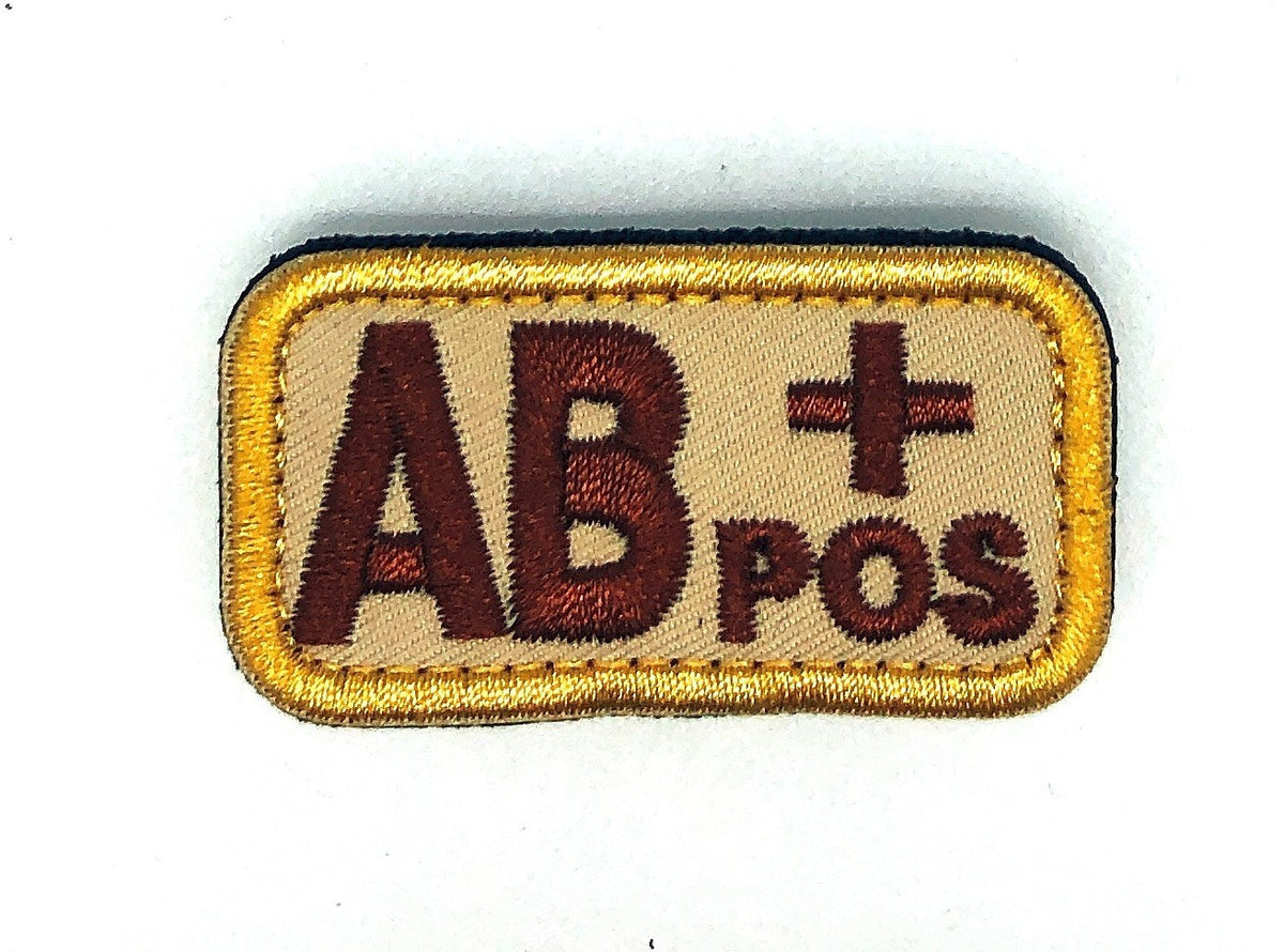 Parche Bordado Hook and Loop Grupo Sanguíneo AB+ 5x2,5cm