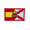 Parche Bordado Termoadhesivo Bandera de España y Cruz de Borgoña con el Sagrado Corazón - 7 x 4,5 cm