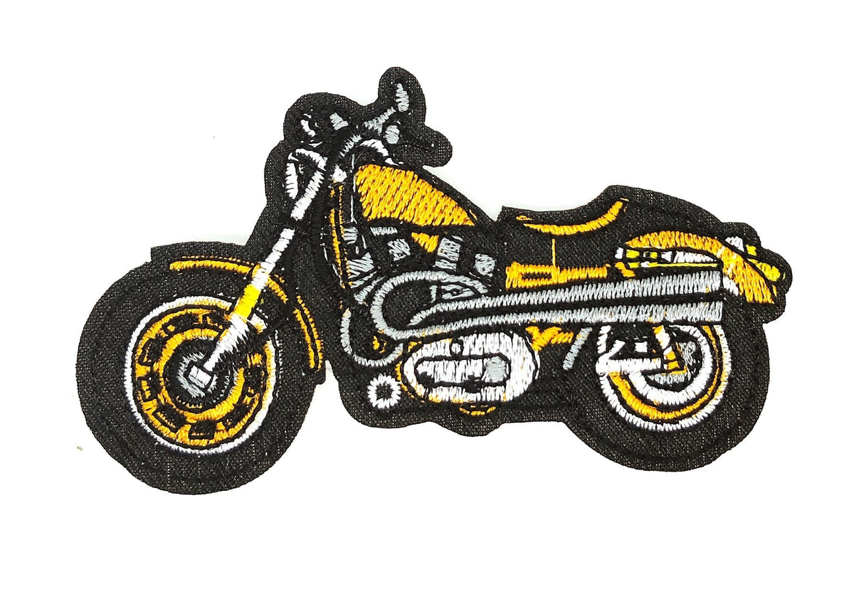 Parche Bordado Termoadhesivo Harley Davidson Amarilla 9,5x5cm