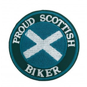 Parche Bordado Termoadhesivo Proud Scottish Biker 7cm