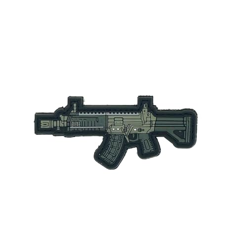 Parche de Goma Hook and Loop Fusil de Asalto Gris Oscuro - 9x4 cm