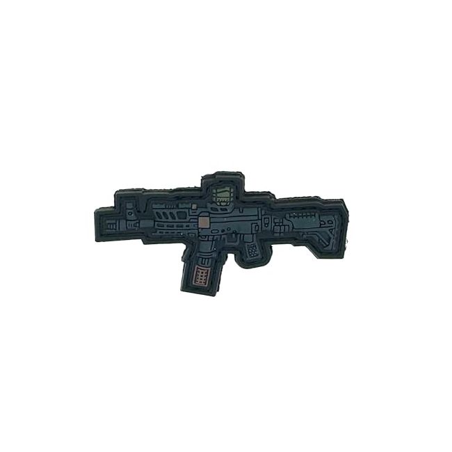 Parche de Goma Hook and Loop Fusil de Asalto Negro - 8x4 cm