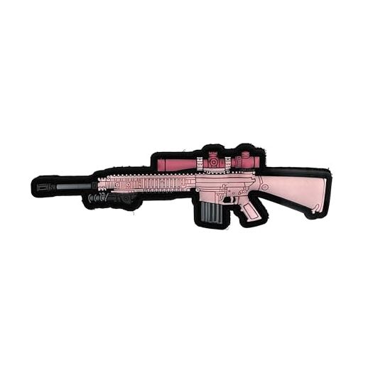Parche de Goma Hook and Loop Fusil Francotirador Rosa - 14,5x4,5 cm
