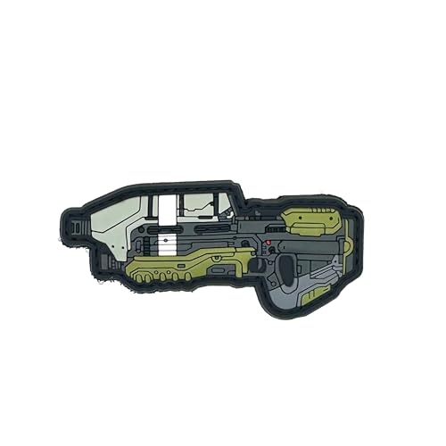 Parche de Goma Hook and Loop Fusil Futurista Verde - 9 x 5 cm