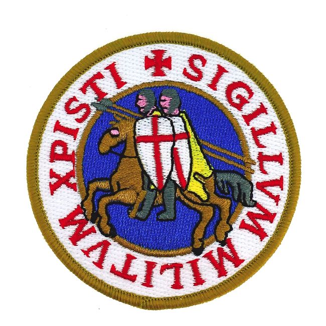 Parche del Sello de los caballeros templarios Xpisti Sigillum Militum 7 cm