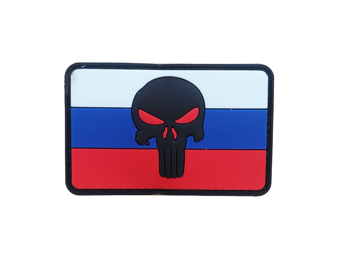 Parche Hook and Loop Rusia Punisher Calavera Negra Goma Gemelolandia