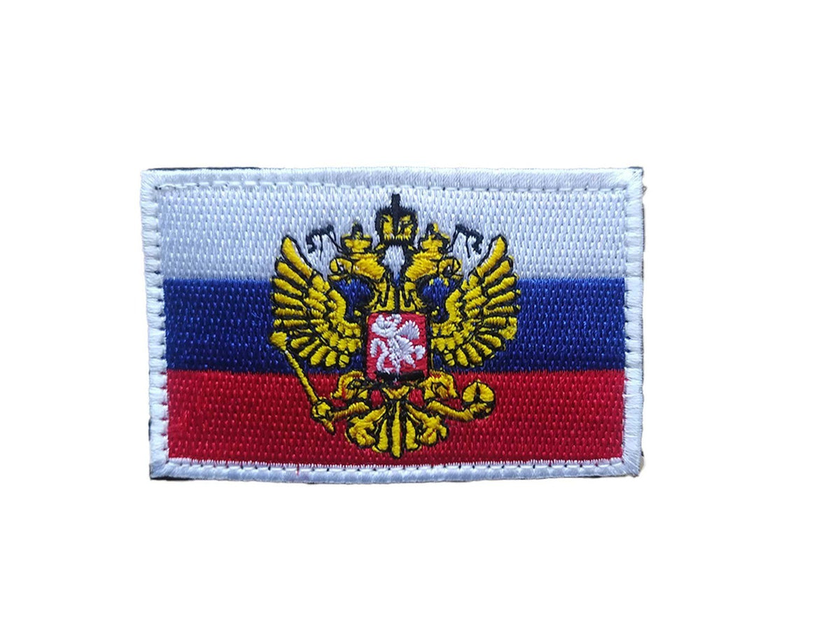Parche Hook and Loop Escudo de Armas Bandera Rusia rectangular 8x5 cm - Gemelolandia