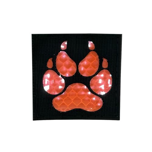 Parche Reflectante Hook and Loop Bear Paw Naranja y Negro 5x5cm