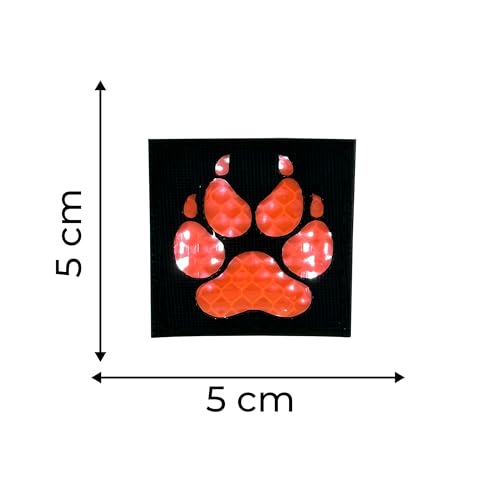 Parche Reflectante Hook and Loop Bear Paw Naranja y Negro 5x5cm