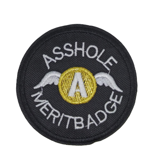 Parche Termoadhesivo Asshole Meritbadge 6 cm