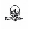 Parche Termoadhesivo Calavera con Cuchillo 7x6cm