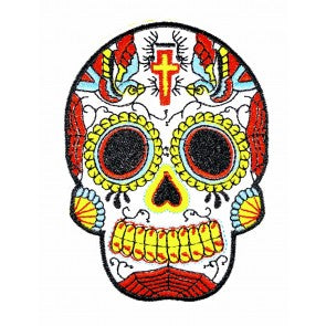Parche Termoadhesivo Calavera Katrina white big mod3 10x7,5 cm