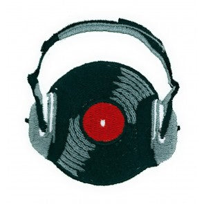 Parche Termoadhesivo Disco de Vinilo con Cascos 7cm