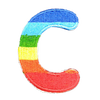 Parche Termoadhesivo Letra Letter C Arco iris 4 cm