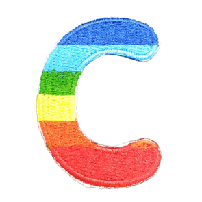 Parche Termoadhesivo Letra Letter C Arco iris 4 cm