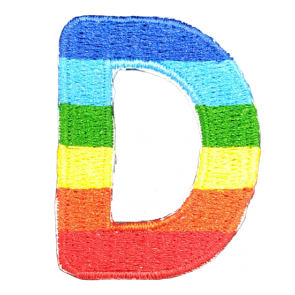 Parche Termoadhesivo Letra Letter D Arco iris 4 cm