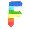 Parche Termoadhesivo Letra Letter F Arco iris 4 cm