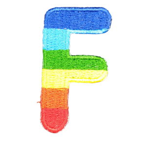 Parche Termoadhesivo Letra Letter F Arco iris 4 cm