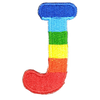 Parche Termoadhesivo Letra Letter J Arco iris 4 cm