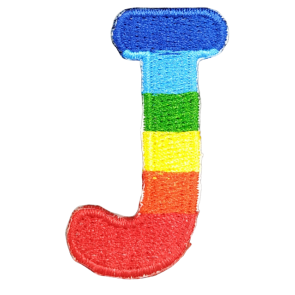 Parche Termoadhesivo Letra Letter J Arco iris 4 cm