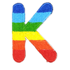 Parche Termoadhesivo Letra Letter K Arco iris 4 cm