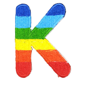Parche Termoadhesivo Letra Letter K Arco iris 4 cm