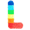 Parche Termoadhesivo Letra Letter L Arco iris 4 cm