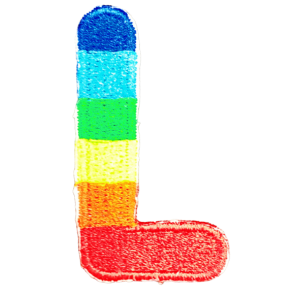 Parche Termoadhesivo Letra Letter L Arco iris 4 cm