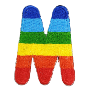 Parche Termoadhesivo Letra Letter M Arco iris 4 cm