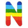 Parche Termoadhesivo Letra Letter N Arco iris 4 cm