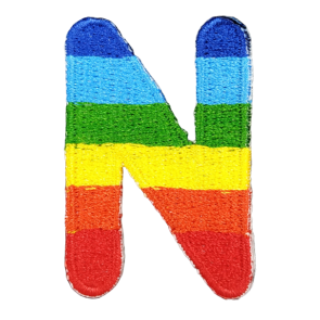 Parche Termoadhesivo Letra Letter N Arco iris 4 cm