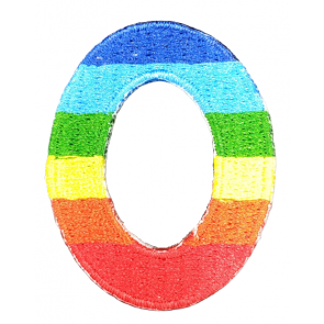 Parche Termoadhesivo Letra Letter O Arco iris 4 cm