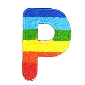 Parche Termoadhesivo Letra Letter P Arco iris 4 cm