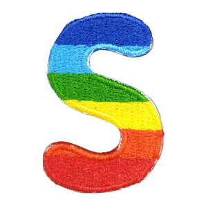 Parche Termoadhesivo Letra Letter S Arco iris 4 cm