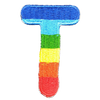 Parche Termoadhesivo Letra Letter T Arco iris 4 cm